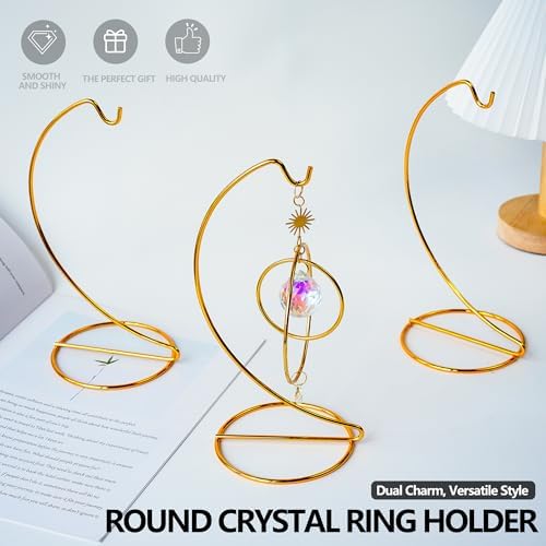 ZEERSHEE 3 Pcs Gold Hanging Display Stand for Decorations