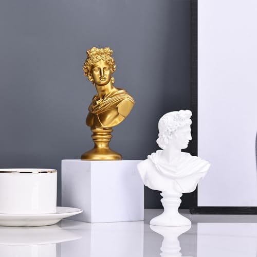 Apollo Statue 6 Inch Gold David Bust Classical Greek Mythology Sculpture