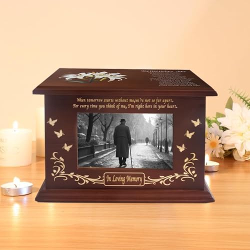 Wooden Cremation Urn for Adult Male Ashes