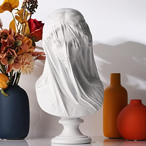 13 Inch Veiled Lady Greek Goddess Bust Statue