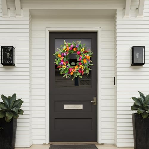 Sggvecsy 22 Inch Spring Summer Wreath Wall Decor