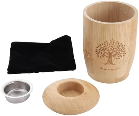 Bamboo Cremation Urn with Candle Holder