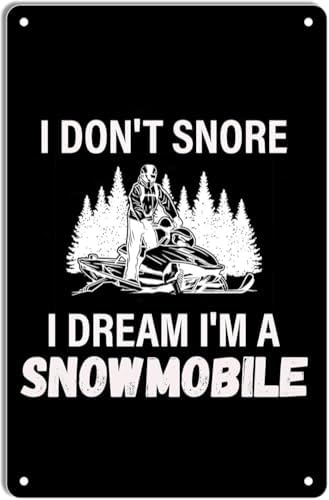 Retro Snowmobile Art Metal Tin Sign 8x12 Inch