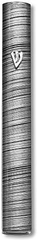 My Daily Styles Mezuzah Case with Black Aluminum and Grey Stripes