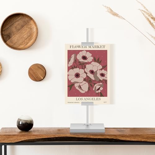 Yaocom Tabletop Picture Frame Easel Stand with Adjustable Metal Frame Silver