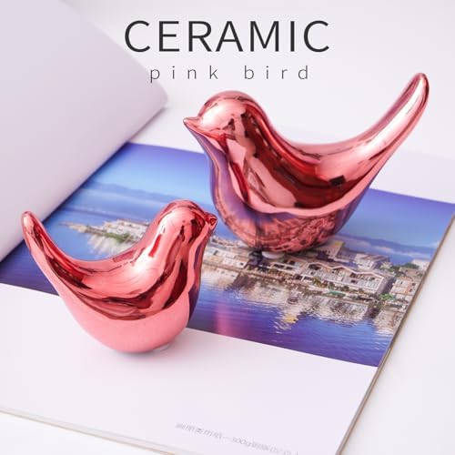 Notakia 2Pcs Small Pink Birds Statues Home Decor
