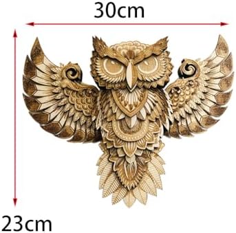 Wood Owl Wall Decor Sculpture Rustic Design