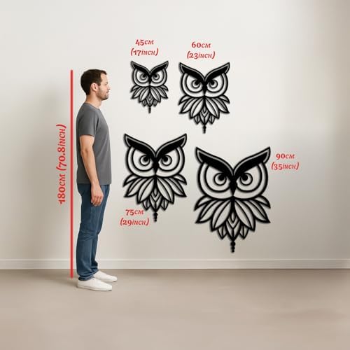 BONPERLA Abstract Owl Wall Sculpture - Modern Metal Art