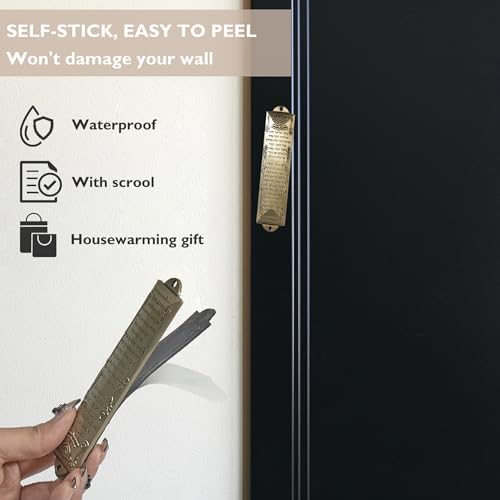 CAMATET Mezuzah Set with Scroll and Self-Stick Backing