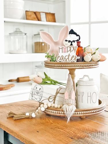 2 Tiered Wooden Serving Stand with Custom Handles