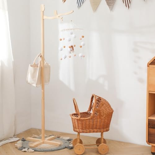 Luocute Floor Standing Crib Mobile Arm 56 Inch Wooden Support