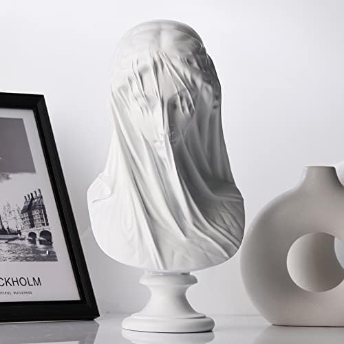 13 Inch Veiled Lady Greek Goddess Bust Statue