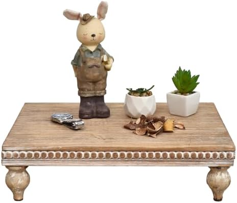 SwallowLiving Rustic Wood Tray Riser for Decor