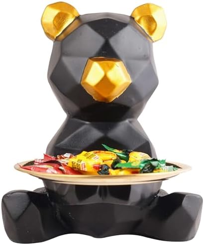 Resin Cool Dog Sculpture with Plate for Home Decor