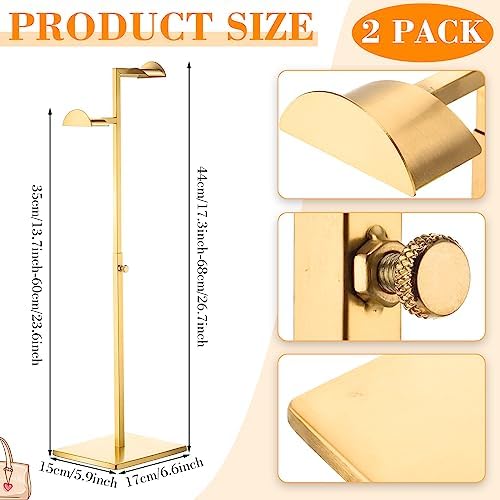 Stainless Steel Double Hook Display Stand for Handbags and Jewelry