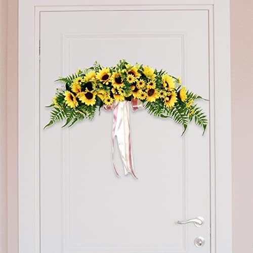 29 Inch Artificial Sunflower Swag for Wall Fireplace Decor