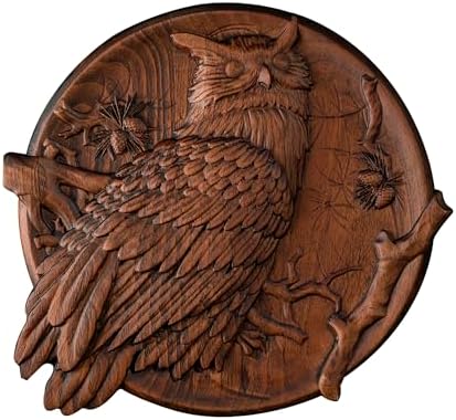 BGCOPPER Round Owl Wall Sculpture 12 Inch