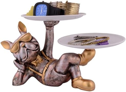 Cool Dog Showpiece with Plate for Home Decor 1