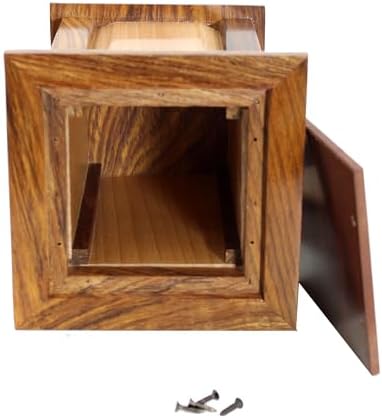 Handcrafted Wooden Memorial Urn with Cross for Human Ashes