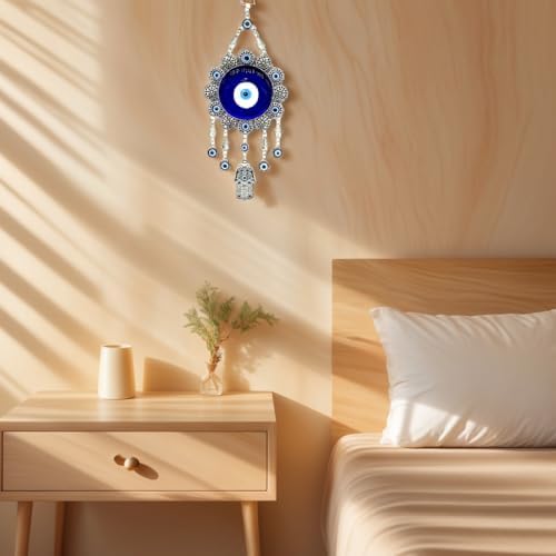 Blue Evil Eye with Hamsa Hand Wall Hanging Decor