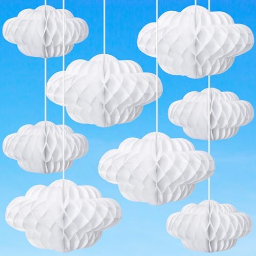 20 Pcs Hanging Honeycomb Cloud Decorations for Ceiling Art