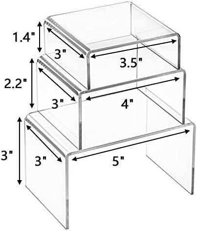Hedume 9-Piece Clear Acrylic Display Riser Set