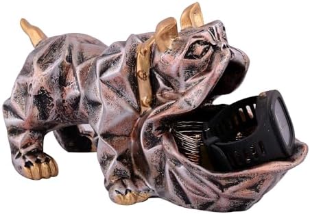 Cute Dog Sculpture with Plate for Home Decor