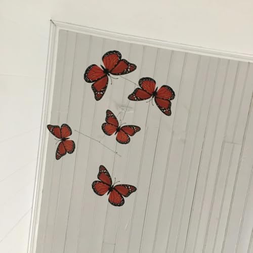Five Red Butterfly Wall Decor Mobile 17W x 27H