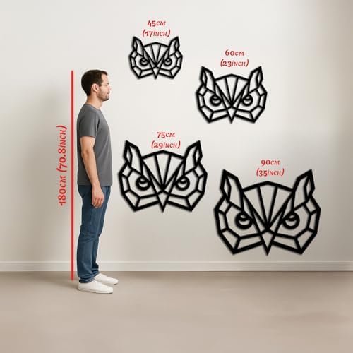 BONPERLA Geometric Owl Wall Art - Modern Minimalist Decor