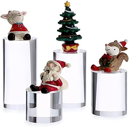 Hipiwe 4-Pack Acrylic Display Risers for Jewelry and Figurines