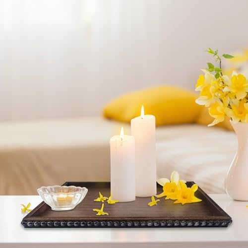 FramePro Decorative Tray 12x16 Brown Wood Beaded