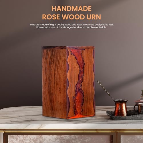 Rosewood Resin Urn Box for Human Ashes
