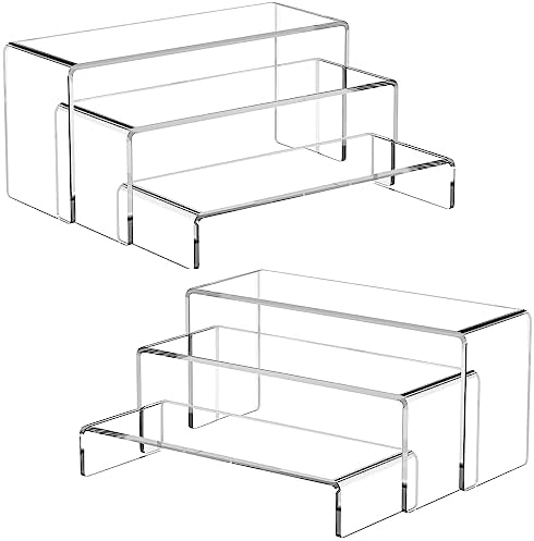 Ouskr 6 Pcs Clear Acrylic Display Risers for Shelf