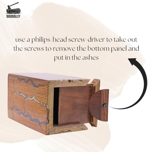 WoodAlley Rosewood Cremation Urn - Decorative Urn for Human Ashes