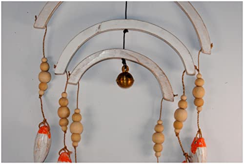 Fair Trade Fish Themed Wooden Wall Mobile Orange