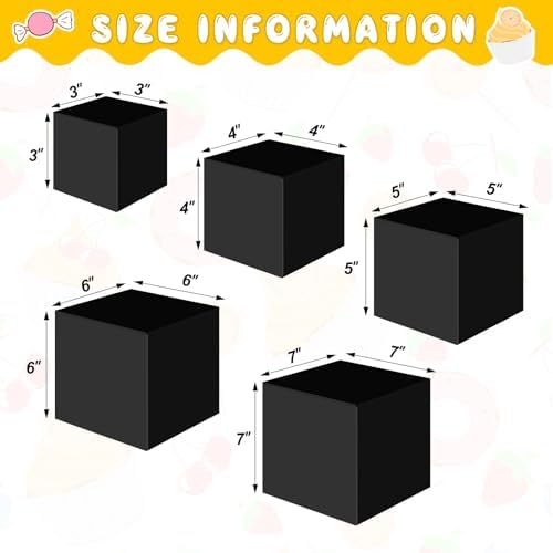 Geetery 5-Piece Acrylic Display Risers Set Black 3-7 Inch