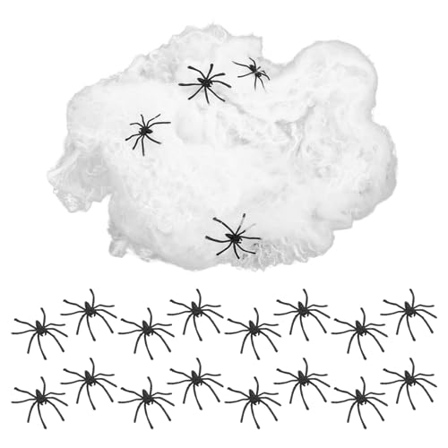 CIMAXIC 4 Pack Fake Spider Webs for Halloween