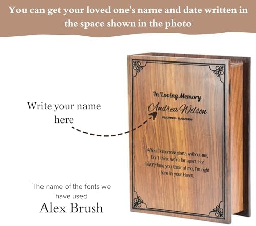 Personalization Wooden Cremation Urn - Book Shaped Memorial Urn for Human Ashes
