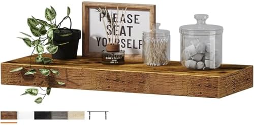 QEEIG 16 Inch Floating Shelf Set Brown