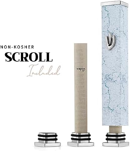 Suri Modern Mezuzah with Non Kosher Scroll and Adhesive Case