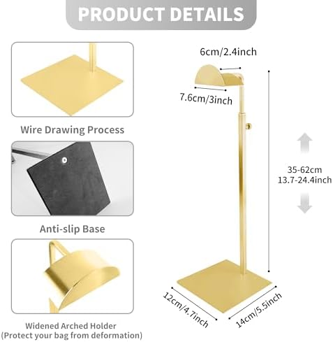 2 Pack Adjustable Gold Handbag Display Stand