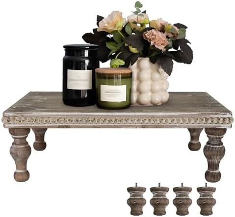 MAONAME Wood Display Risers Decorative Tray