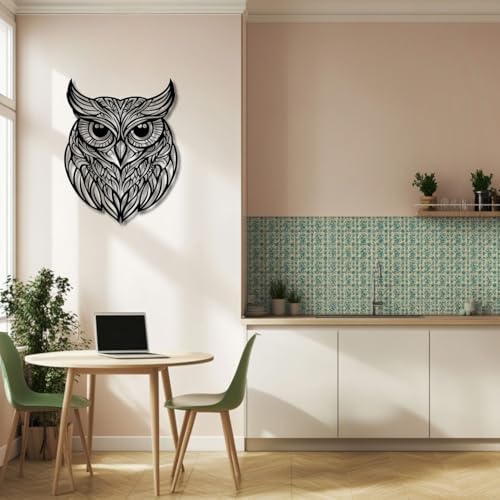 Flewfar Metal Wall Art Owl Sculpture