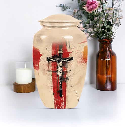 Jesus Cross Urn - Large Cremation Urn for Adult Ashes