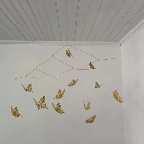 Elegant Gold Butterfly Wall Mobile 23 x 28