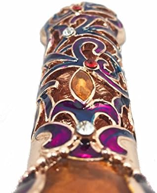 Handmade Metal 5 Inch Decorative Mezuzah with Gemstone Accents
