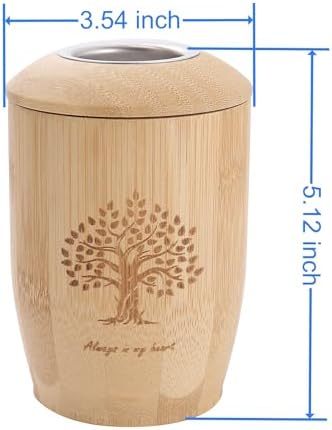 Bamboo Cremation Urn with Candle Holder