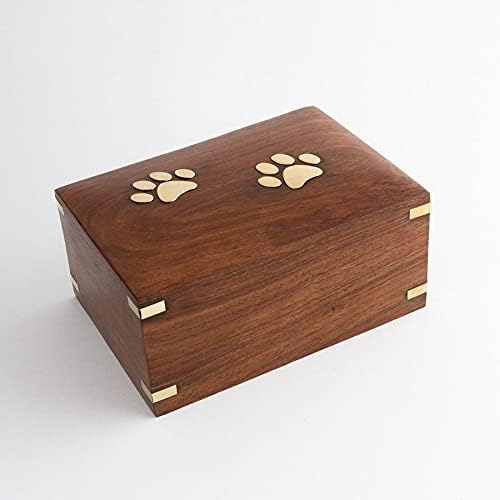 Personalized Rosewood Pet Urn for Dog Ashes
