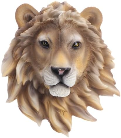 ULTNICE Rustic Resin Lion Head Wall Hanging Decor
