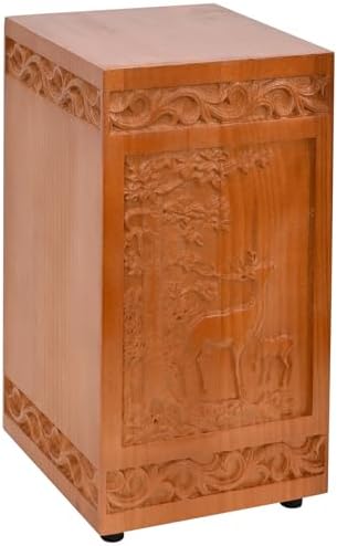 Elegant Wooden Cremation Urn for Human Ashes